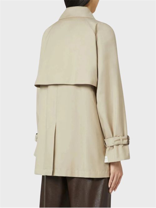 Short double-breasted trench coat in water-repellent twill with logo belt MAX MARA THE CUBE | 2619021114600013